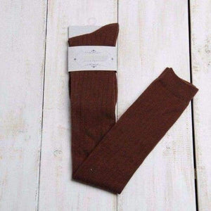 Planet Gates Brown Autumn and winter Vertical stripe long tube knee socks cuff anti-skid Stockings Thigh High Thick stocking tights