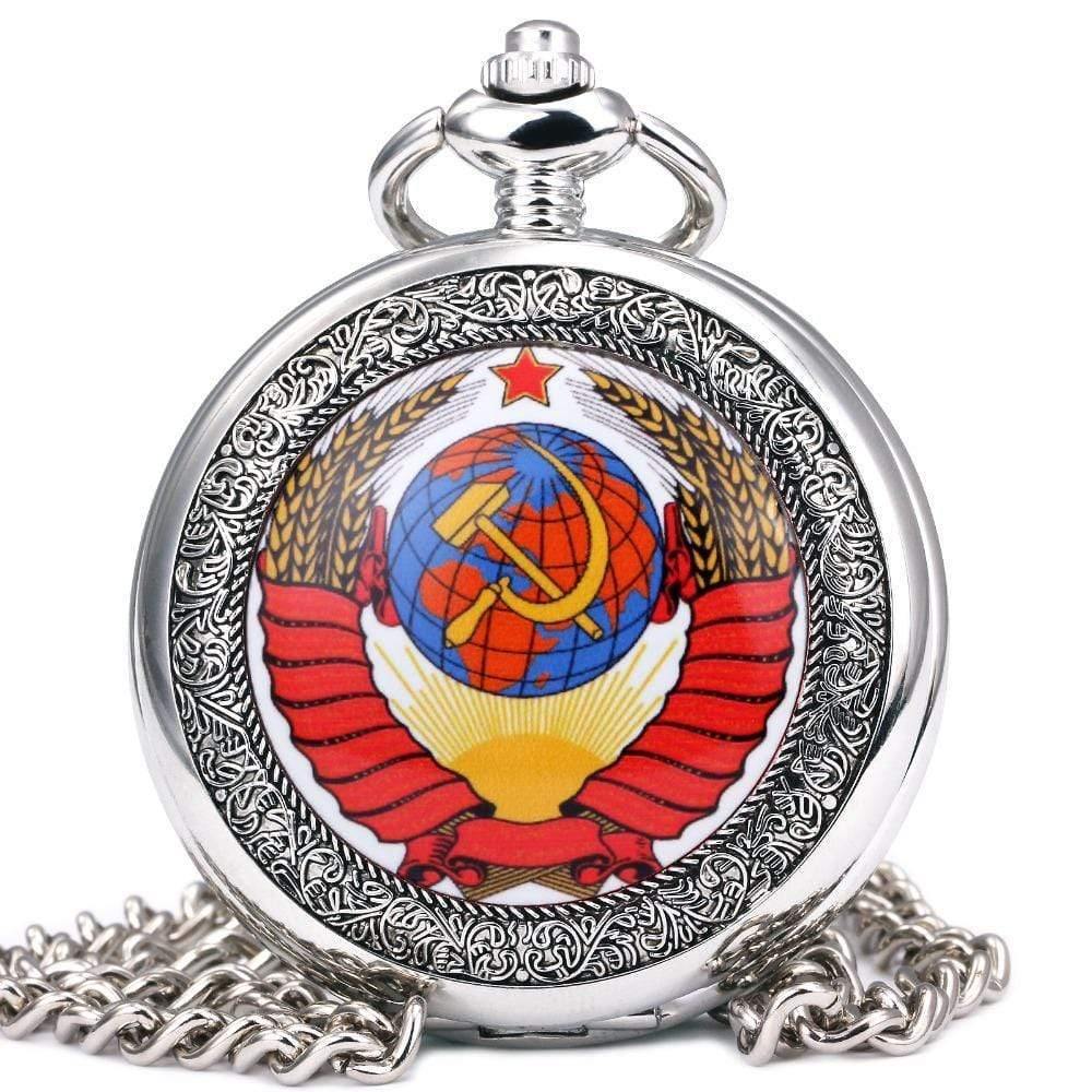 Planet Gates BROWN B Vintage Men Women Pocket Watches Mechanical Watch Red Soviet Union Design Skeleton Dial Carved Lid Pendant Chain