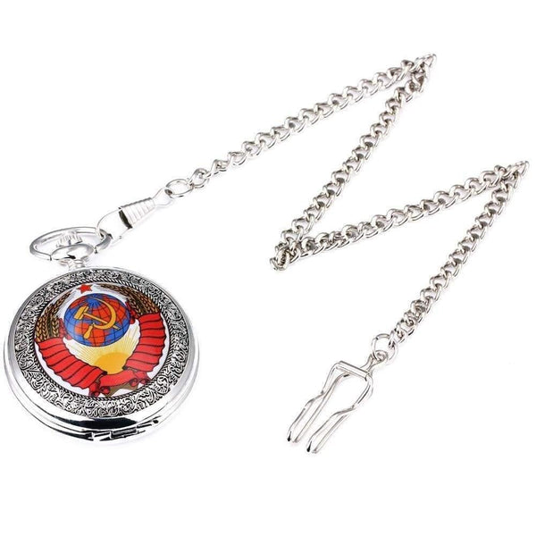 Planet Gates BROWN B Vintage Men Women Pocket Watches Mechanical Watch Red Soviet Union Design Skeleton Dial Carved Lid Pendant Chain