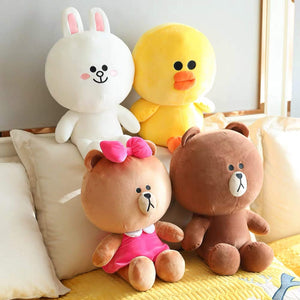 Brown Bear And Cony Rabbit Plush Toys Kawaii Anime Choco Sally Stuffed Doll Soft Sofa Cushion Gift For Girl Birthday Present