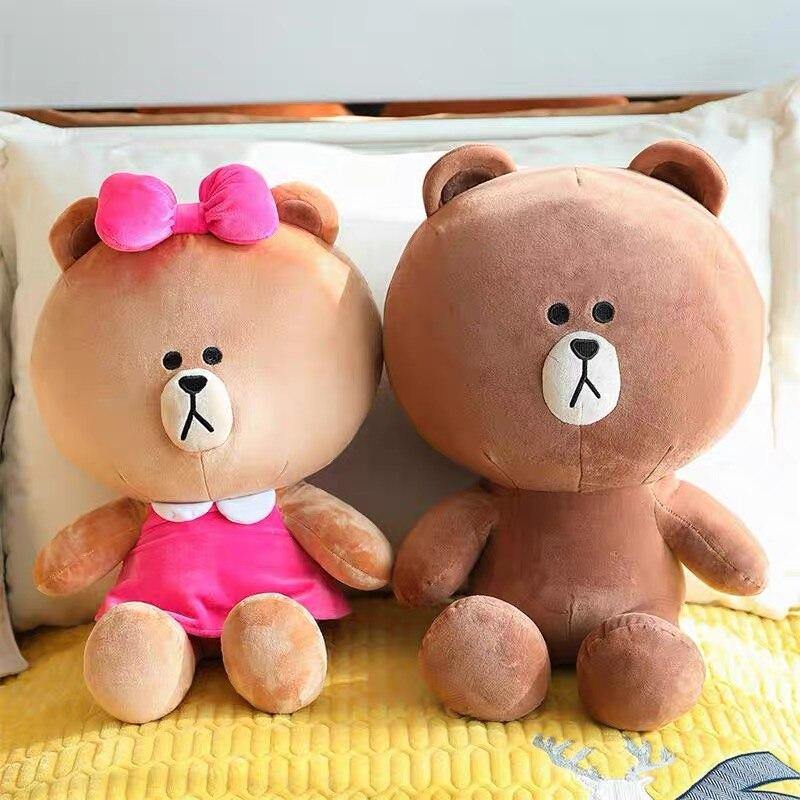 Brown Bear And Cony Rabbit Plush Toys Kawaii Anime Choco Sally Stuffed Doll Soft Sofa Cushion Gift For Girl Birthday Present