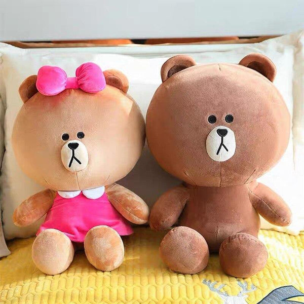 Brown Bear And Cony Rabbit Plush Toys Kawaii Anime Choco Sally Stuffed Doll Soft Sofa Cushion Gift For Girl Birthday Present