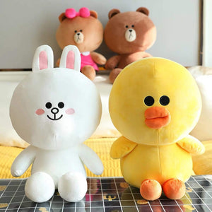 Brown Bear And Cony Rabbit Plush Toys Kawaii Anime Choco Sally Stuffed Doll Soft Sofa Cushion Gift For Girl Birthday Present