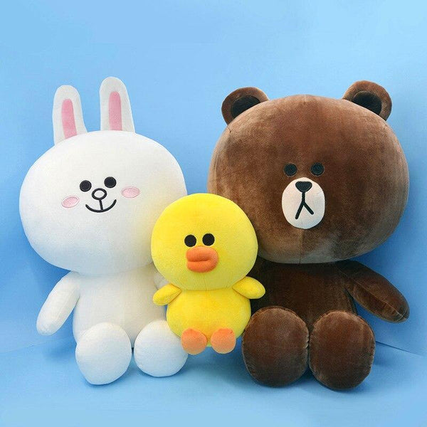 Brown Bear And Cony Rabbit Plush Toys Kawaii Anime Choco Sally Stuffed Doll Soft Sofa Cushion Gift For Girl Birthday Present