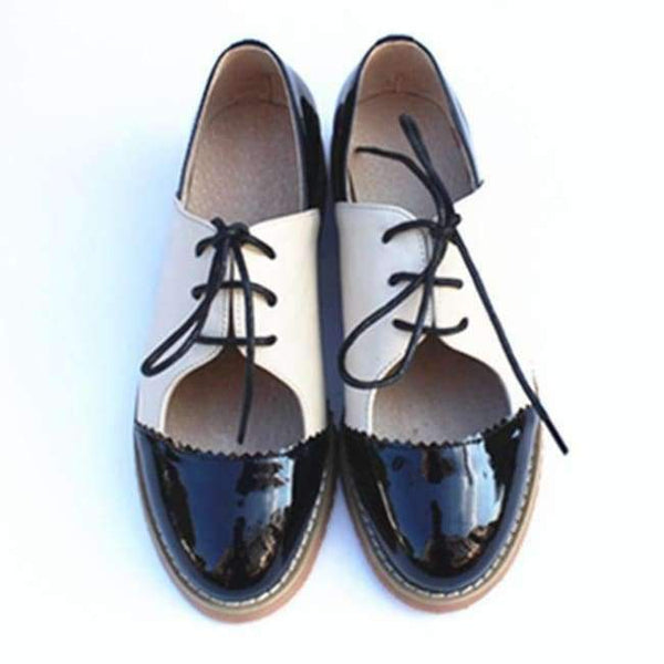 Planet Gates brown beige / 5.5 women genuine leather oxford shoes woman flats handmade vintage retro lace up loafers brown casual sneakers flat shoes for women