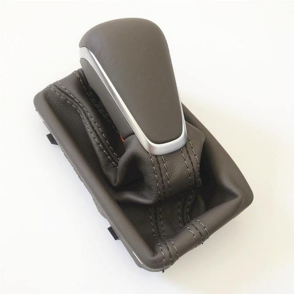 Planet Gates Brown Black Gear Shift Knob with Leather Boot Gaiter LHD AT Auto Trans ONLY For Audi NEW A7 A6 PA STYLE C7 2016 2017 2018