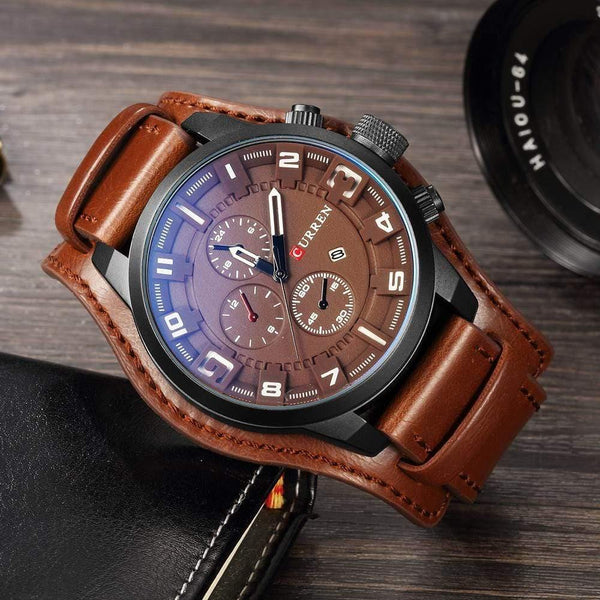 Planet Gates brown black Men Watches Man Clock  Top Brand Luxury Army Military Steampunk Sports Male Quartz-Watch Men Hodinky Relojes Hombre