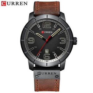 Planet Gates brown black watch Men's Quartz Wristwatches Male Clock Top Brand Luxury Reloj Hombres Leather Wrist Watches with Calendar