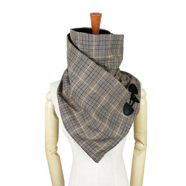 Planet Gates brown blue Wool winter women men scarf fashion shawl neck wrap scarves wrap Unisex scarf  Horn Toggle Closure