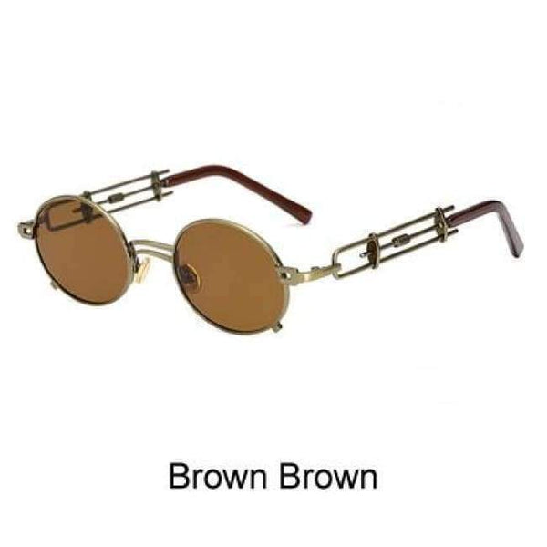 Planet Gates Brown Brown Ralferty 2018 Unique Vintage Steampunk Sunglasses Women Men Designer Gold Red Eyewear Accessories Female Retro Punk Oculos B010