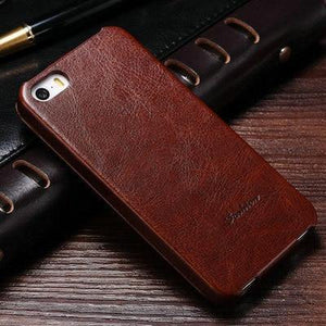 Planet Gates Brown case Flip PU Leather Case for iPhone 5s 5 S SE Retro Back Cover Coque with Fashion Logo Phone Bag Cases For iPhone 5 5SE Luxury