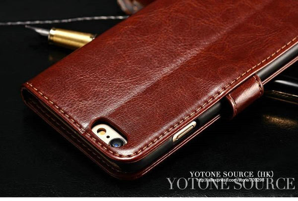Planet Gates brown case / For iPhone 6 6S Wallet Leather Case For iPhone 6 6S Plus Luxury Coque Cover for iPhone 6 S 6S Plus Phone Cases With Card Slot TOMKAS Brand