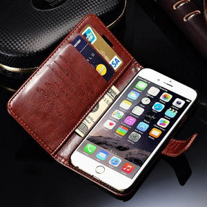 Planet Gates brown case / For iPhone 6 6S Wallet Leather Case For iPhone 6 6S Plus Luxury Coque Cover for iPhone 6 S 6S Plus Phone Cases With Card Slot TOMKAS Brand