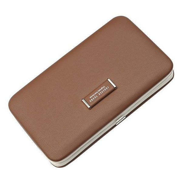 Planet Gates Brown Cell Phone Box Women Wallet Large Capacity Leather Wristband Clutch Wallet Female Fashion Ladies Long Purse HOT