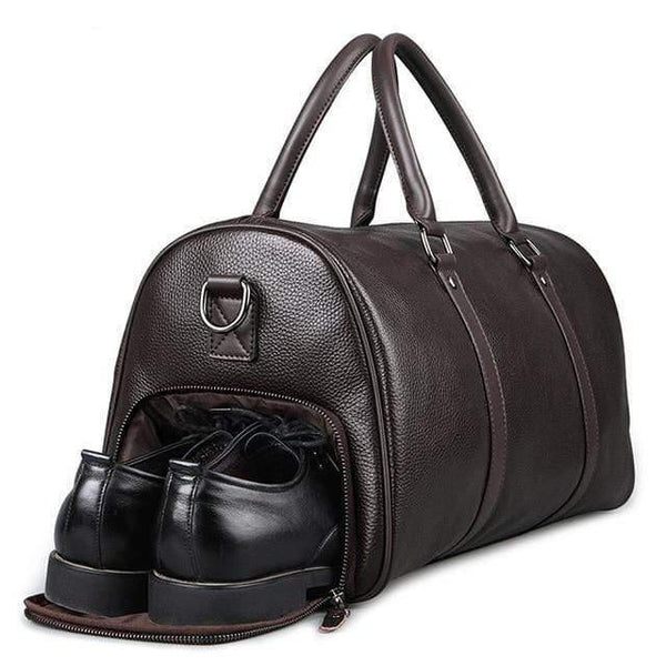 Planet Gates brown / China Fashion extra large weekend duffel bag big genuine leather business men's travel bag popular design duffle handbag