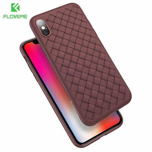 Planet Gates Brown / China / For iPhone X FLOVEME Super Soft Phone Case For iPhone 8 X XS Max Luxury Grid Cases For iPhone 6 6s 7 8 Plus XR XS Cover Silicone Accessories