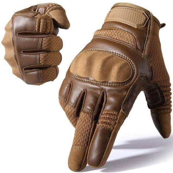 Planet Gates Brown / China / L Touchscreen Tactical Gloves PU Leather Full Finger Glove SWAT Airsoft Combat Army Military Paintball Shooting Gear Women Men