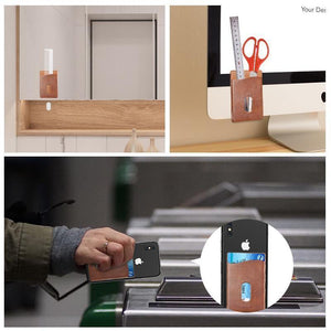 Planet Gates Brown / China / Universal FLOVEME Leather 3M Adhesives Card Sticker Pocket Universal Credit Card Wallet Case For iPhone X 8 Samsung Women Men Phone Pouch