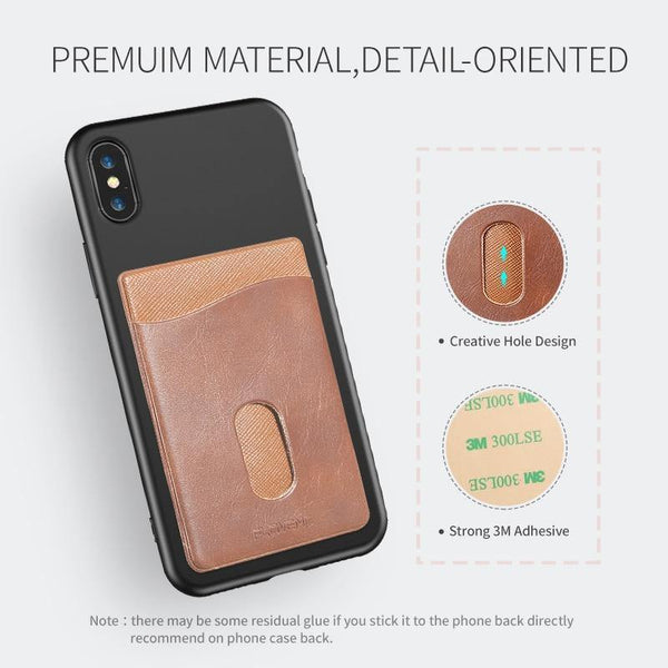 Planet Gates Brown / China / Universal FLOVEME Leather 3M Adhesives Card Sticker Pocket Universal Credit Card Wallet Case For iPhone X 8 Samsung Women Men Phone Pouch