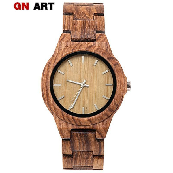 Planet Gates Brown / China Wooden Ladies Watch Hour Sports relogio feminino Zegarek Damski Women's Watches Strap Wooden Plaid