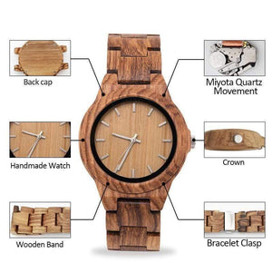 Planet Gates Brown / China Wooden Ladies Watch Hour Sports relogio feminino Zegarek Damski Women's Watches Strap Wooden Plaid