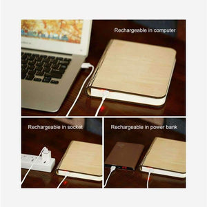 Planet Gates Brown / China Zakoo USB Rechargeable LED Light Foldable Wooden Book Shape Desk Lamp Night light Book lights Warm White Night Lighting