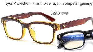Planet Gates Brown-Clear Anti Blue Rays Computer Glasses Men Blue Light Gaming Glasses Protection Myopia
