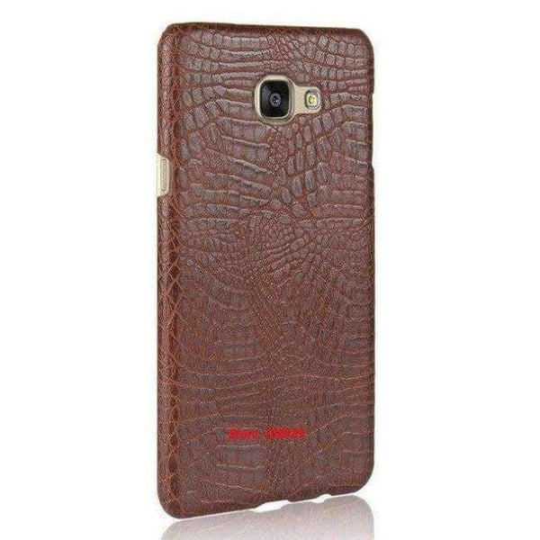 Planet Gates Brown Crocodile Snake Pattern Hard PC PU Leather Lether Phone Etui Coque Case For Samsung Galaxy A510 A5 2016 5.2 A510F A 510F