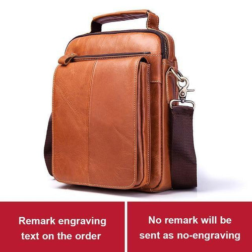 Planet Gates Brown Engraving 100% Genuine Cow Leather Messenger Bag Men's Shoulder Bag Crossbody Chest Handbag Fashion for Tote Clutch