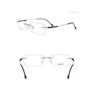Planet Gates BROWN EOOUOOE Brand Design Titanium Women Men Unisex Rimless Glasses Prescriptio Spectacles Oculos Eyewear Gafas Opticas Glasse Frame