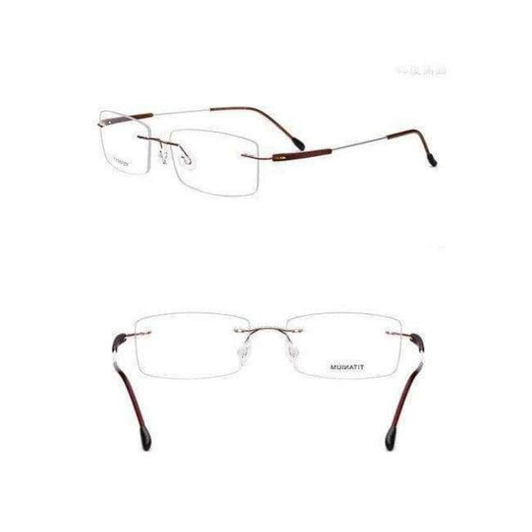 Planet Gates BROWN EOOUOOE Brand Design Titanium Women Men Unisex Rimless Glasses Prescriptio Spectacles Oculos Eyewear Gafas Opticas Glasse Frame