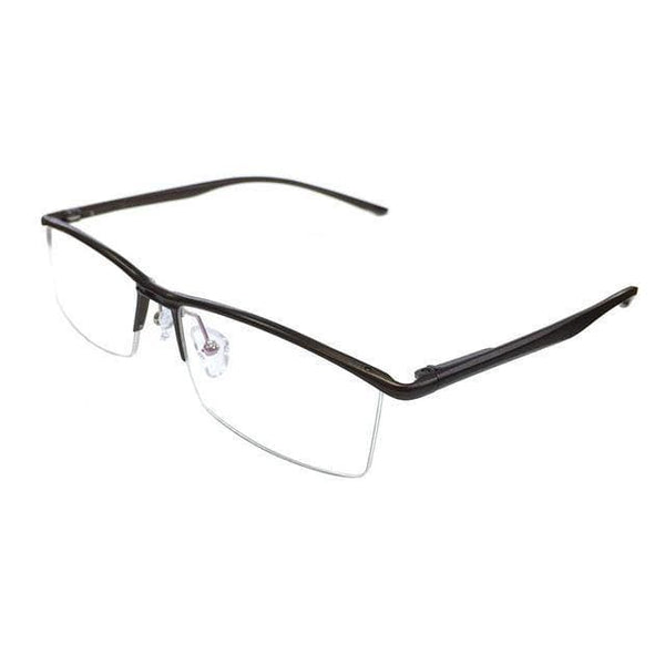 Planet Gates Brown Eyeglasses Optical Glasses Frame for Men Eyewear Prescription Semi-Rimless Spectacles Half Rim