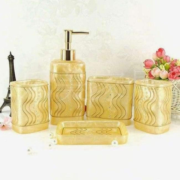 Planet Gates Brown Fashion bathroom supplies resin set of five pieces wash bath tubs Europe type bath products toothpaste receive a suit