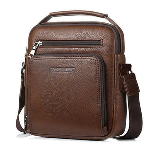 Planet Gates brown Fashion designer high quality PU leather men shoulder bag casual zipper office messenger bags for men Crossbody Bags