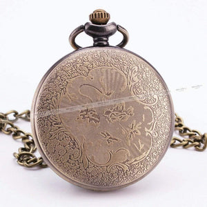 Planet Gates BROWN Fashion Quartz Pocket Watch Open Cover Roman Gothic Style Delicate Pattern Black Case Fob Watches