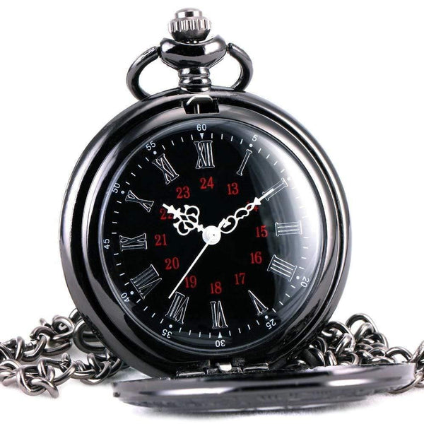 Planet Gates BROWN Fashion Quartz Pocket Watch Open Cover Roman Gothic Style Delicate Pattern Black Case Fob Watches
