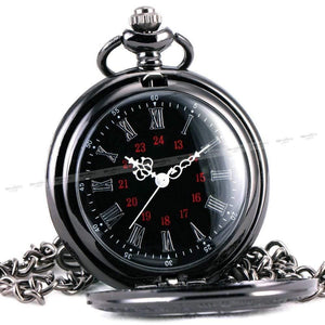 Planet Gates BROWN Fashion Quartz Pocket Watch Open Cover Roman Gothic Style Delicate Pattern Black Case Fob Watches