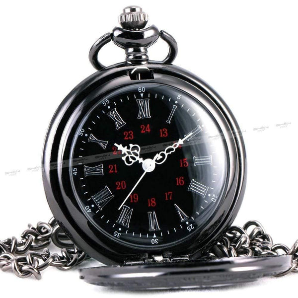 Planet Gates BROWN Fashion Quartz Pocket Watch Open Cover Roman Gothic Style Delicate Pattern Black Case Fob Watches
