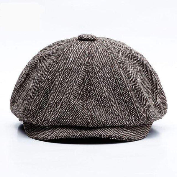 Planet Gates Brown / Fitted  58cm Unisex Autumn Winter Newsboy Caps Men And Women Warm Tweed Octagonal Hat For Male Detective Hats Retro Flat Caps chapeau