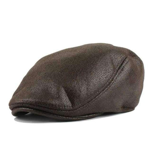 Planet Gates Brown [FLB] PU Visors Beret Cap Cotton Hats for Men and Women Fitted Driving Newsboy hat Planas Flat Caps Adjustable Berets