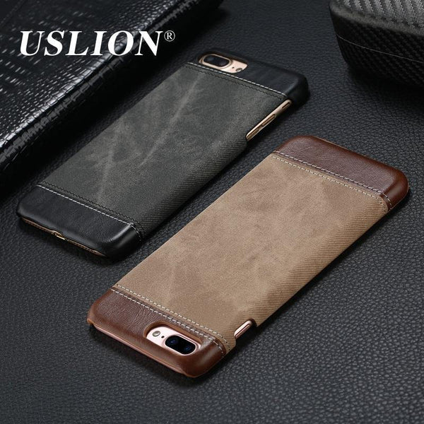 Planet Gates Brown / For iPhone 5 5s SE USLION Retro Style Cloth Skin Leather + PC Phone Cases for iphone 5 5s SE 6 6s 7 8 X Plus Back Cover Case Coque For iphone7 Plus