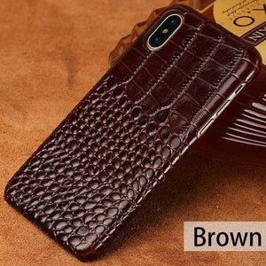 Planet Gates brown / For iPhone 6 6S Crocodile skin phone case for iphone X XAS 6 7 8 8 plus 5 5s SE leather shatter-resistant luxury case