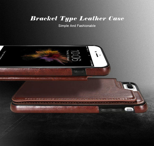 Planet Gates Brown / For iPhone 7 8 Retro PU Leather Case For iPhone X 6 6s 7 8 Plus XS 5S SE Multi Card Holders Phone Cases For iPhone XS Max XR 10 Cover