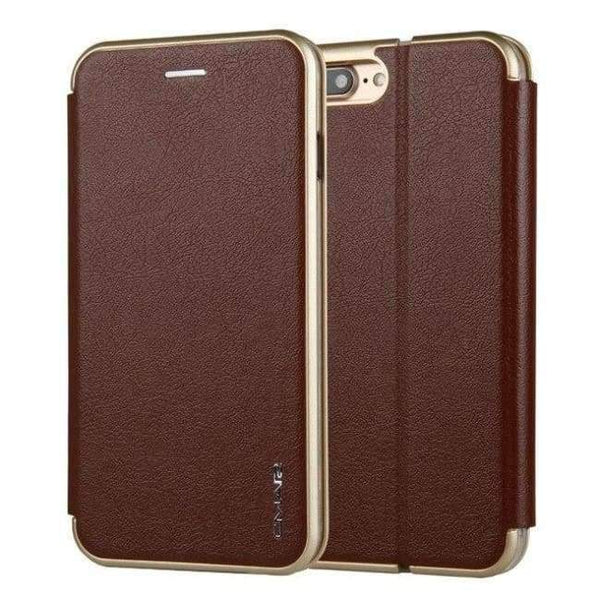 Planet Gates Brown / For iphone 7 iPhone 7 Case Luxury Brand Flip Cover Coque iphone 8 Phone Case For Funda iphone 7 8 Case Leather Wallet Bag
