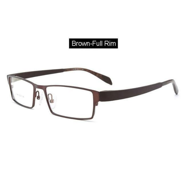 Planet Gates Brown Full-Rim Men Titanium Alloy Eyeglasses Frame for Men Eyewear Flexible Temples Legs IP Electroplating Alloy Material,4 Styles,4 Colors