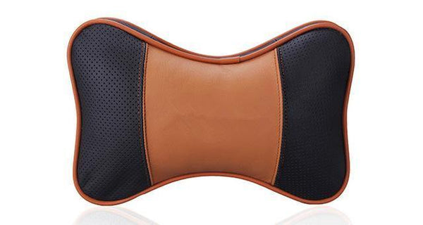 Planet Gates Brown Genuine leather Head pillow Neck pillow Car styling for Volvo XC60 S60 V60 V40 XC90 S80 auto interior accessories