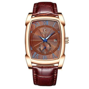 Planet Gates Brown Gold Brown Men Watches Men's Military Clock Relogio Masculino Brown Leather Wristwatches 2019 New Style Erkek Kol Saati