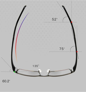 Planet Gates Brown Half-Rim Men Titanium Alloy Eyeglasses Frame for Men Eyewear Flexible Temples Legs IP Electroplating Alloy Material,4 Styles,4 Colors