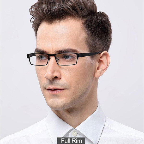 Planet Gates Brown Half-Rim Men Titanium Alloy Eyeglasses Frame for Men Eyewear Flexible Temples Legs IP Electroplating Alloy Material,4 Styles,4 Colors