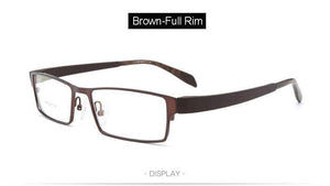 Planet Gates Brown Half-Rim Men Titanium Alloy Eyeglasses Frame for Men Eyewear Flexible Temples Legs IP Electroplating Alloy Material,4 Styles,4 Colors